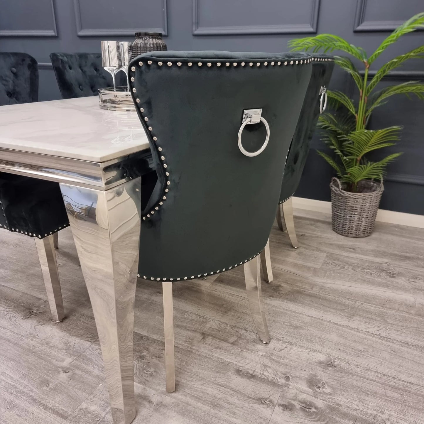 Megan Promo Chair In Black Velvet Set of 4