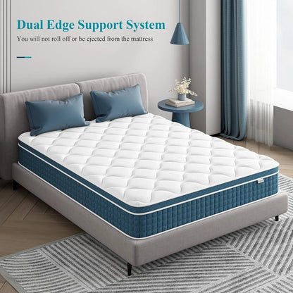27cm Hybrid Mattress Memory Foam Supportive Sprung 3FT 4FT 4FT6 5FT 6FT King UK