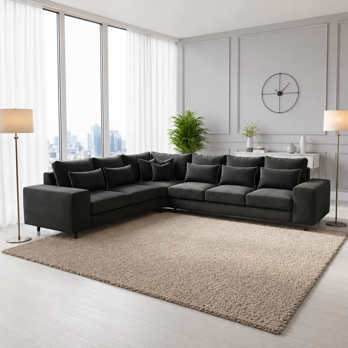 Hertford Plush Velver Fabric Sofa