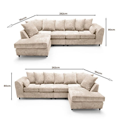 Noble Arc Left-Hand Chaise L-Shaped Sofa