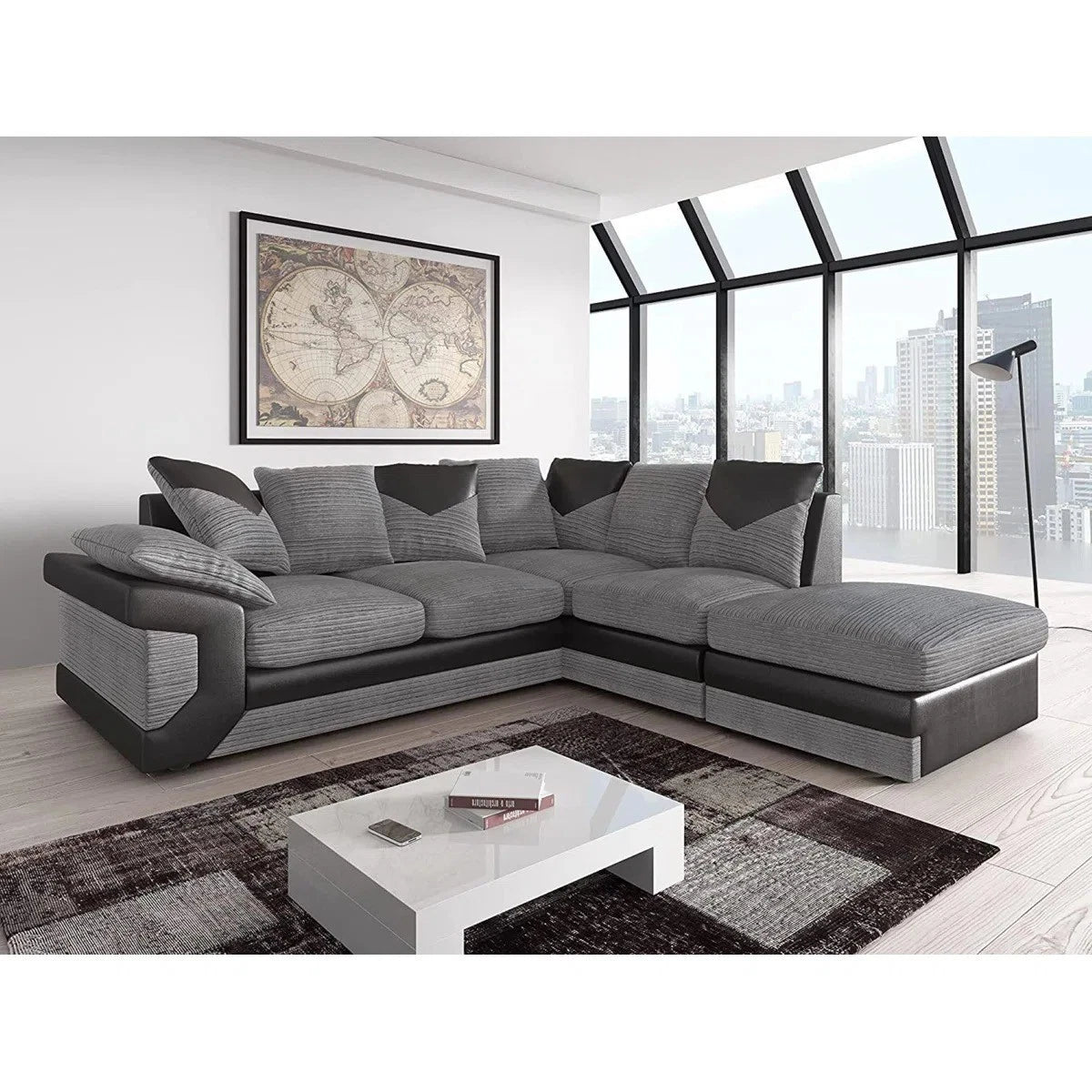 Norwood Bliss L-Shaped Lef-Hand Chaise Sofa Jumbo Fabric