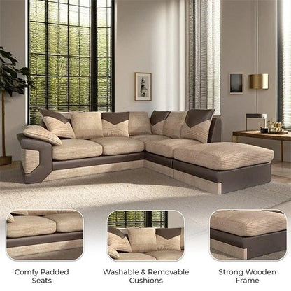 Norwood Bliss L-Shaped Lef-Hand Chaise Sofa Jumbo Fabric