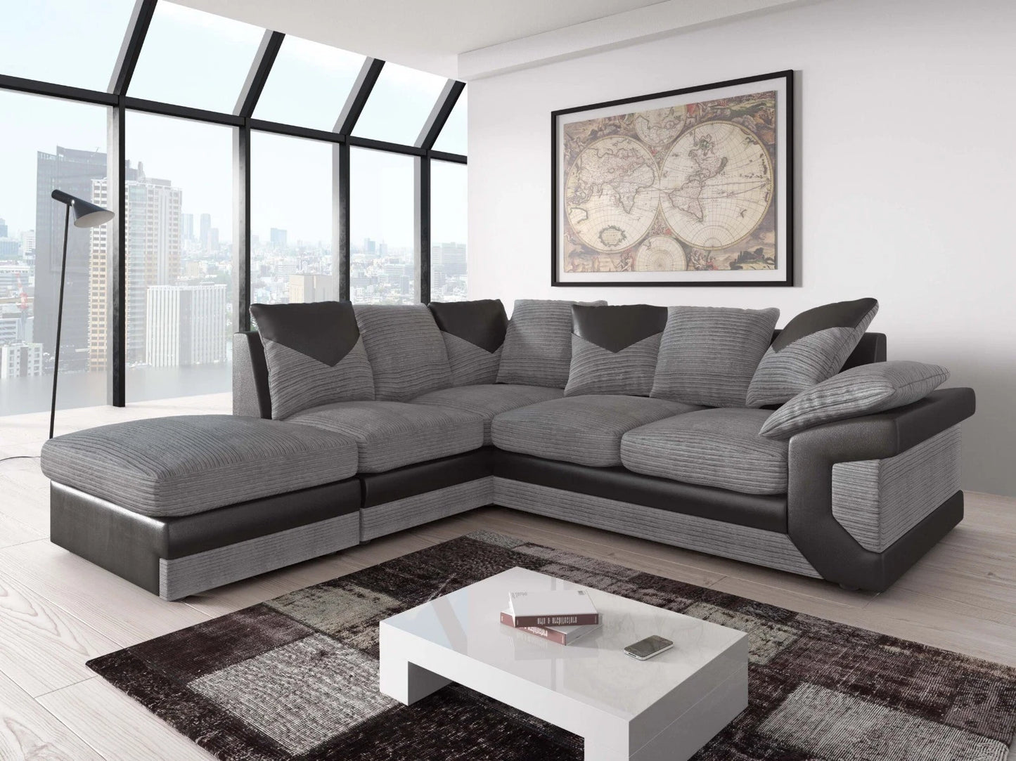 Norwood Bliss L-Shaped Lef-Hand Chaise Sofa Jumbo Fabric