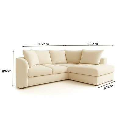 Newcroft Soft L-Shaped Modern Lounge Sofa In Boucle Fabric