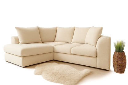 Newcroft Soft L-Shaped Modern Lounge Sofa In Boucle Fabric