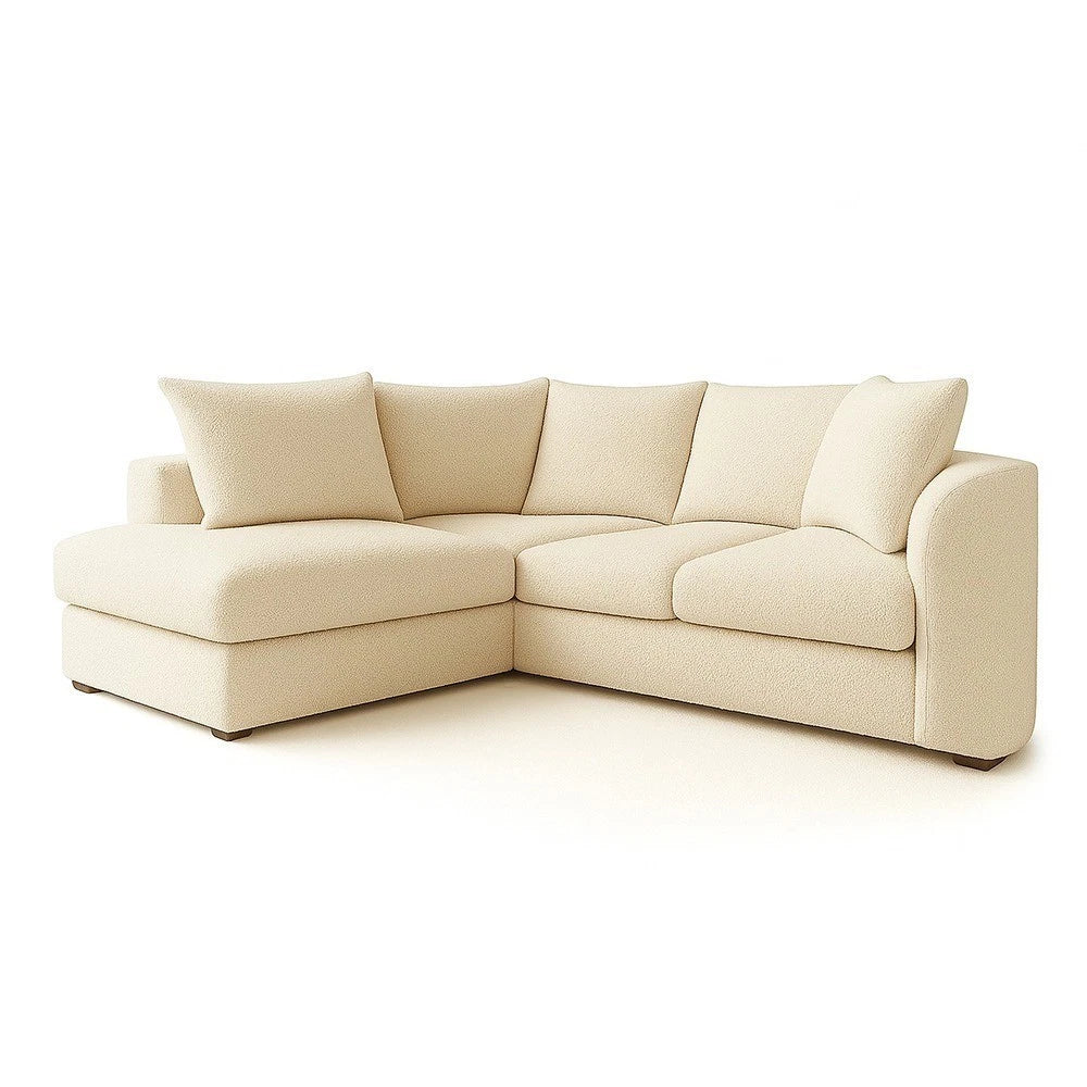 Newcroft Soft L-Shaped Modern Lounge Sofa In Boucle Fabric