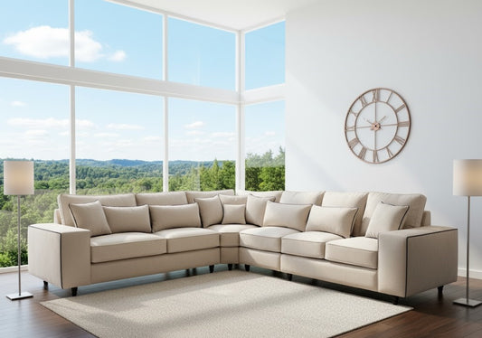 Olympia Sofa in Coffee Plush Velvet Fabric