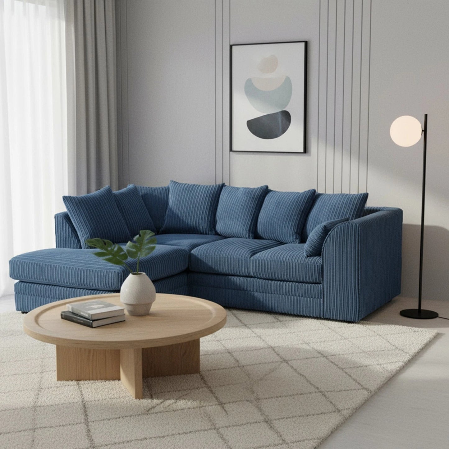 Oak Pavilion Left-Hand Chaise L-Shaped Sofa In Jumbo Fabric