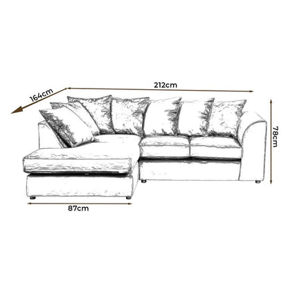 Oak Pavilion Left-Hand Chaise L-Shaped Sofa In Jumbo Fabric