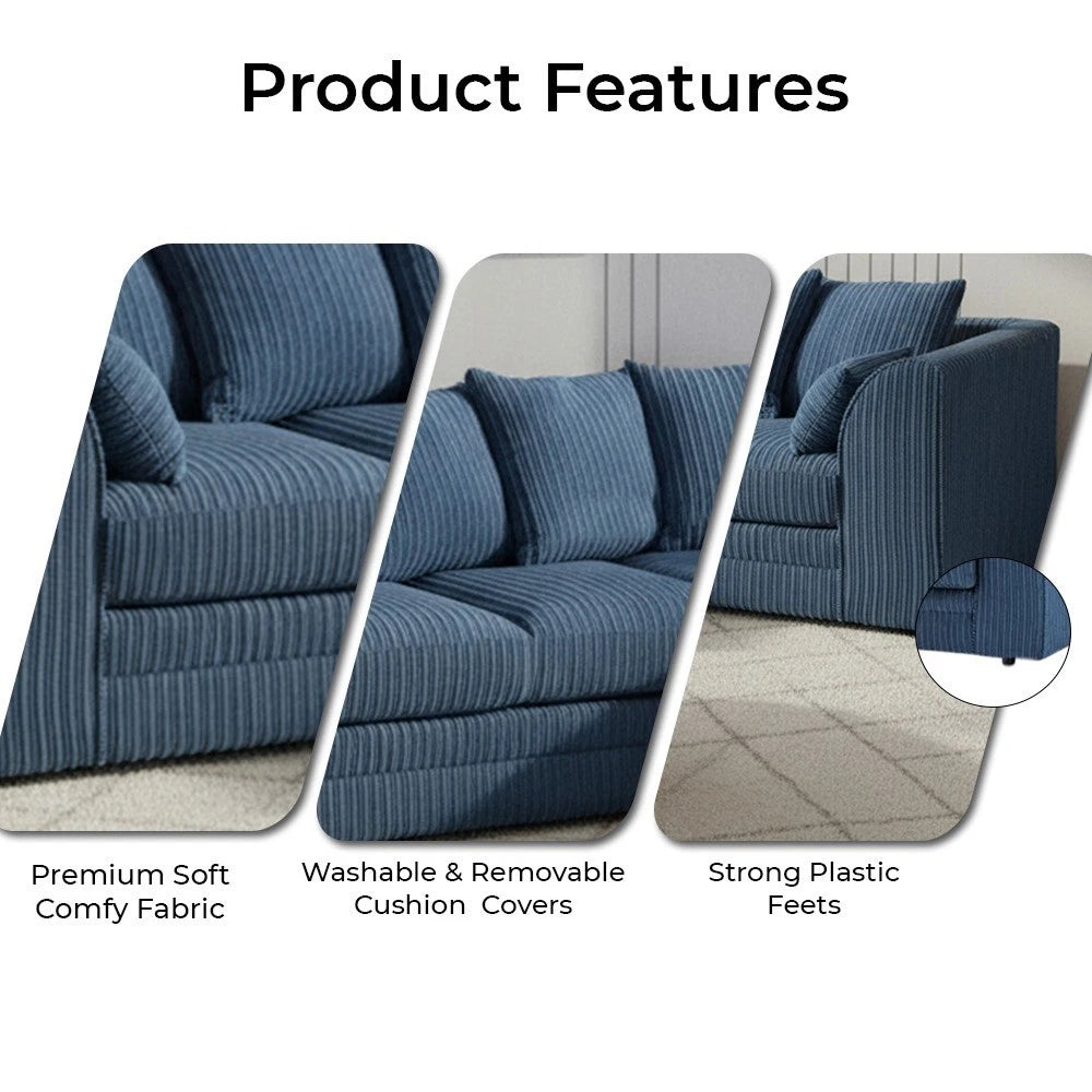 Oak Pavilion Left-Hand Chaise L-Shaped Sofa In Jumbo Fabric