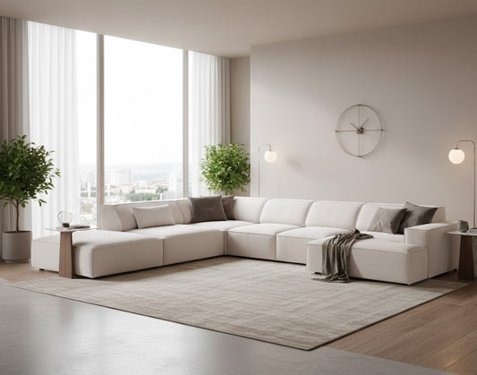 Panoramic Right hand and Left Hand Corner U Shape Sofa in Plush Velvet