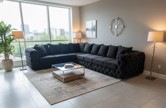 Parker Elegant Plush Velvet  L Shape Corner Sofa