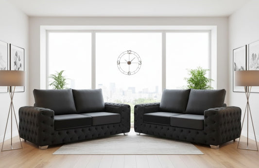 Pataya 3 Plus 2 Seater Sofa in Plush Velvet Fabric