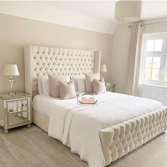 Patron Wingback Cream Bed Frame