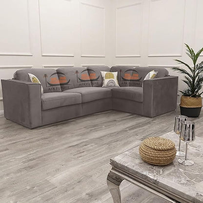 Hudson 4-Piece Modular Velvet Corner Sofa – Stylish & Spacious Seating (4-Piece)