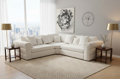 Puffy Corner Sofa in Boucle Fabric