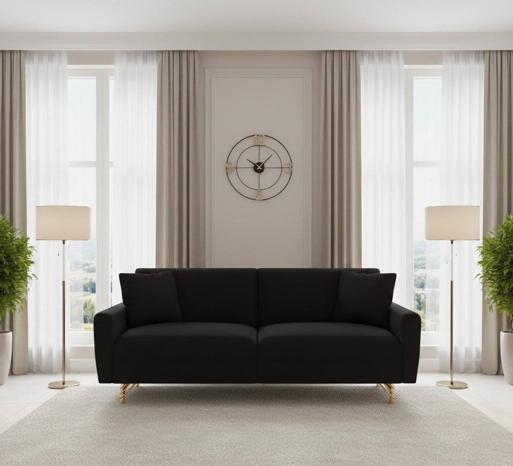 Naomi 2 Seater Sofa in Plush Velvet Fabric