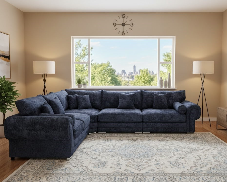 Alessia L Shape Sofa in Modern Chenille Fabric
