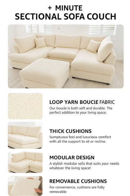 Queensbury Soft Modern Lounge U-Shaped Sofa