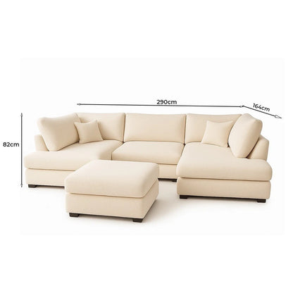 Queensbury Soft Modern Lounge U-Shaped Sofa