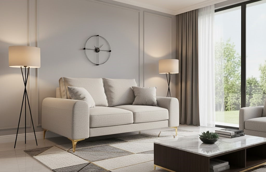 Gali 2 Seater Sofa in Plush Velvet Fabric