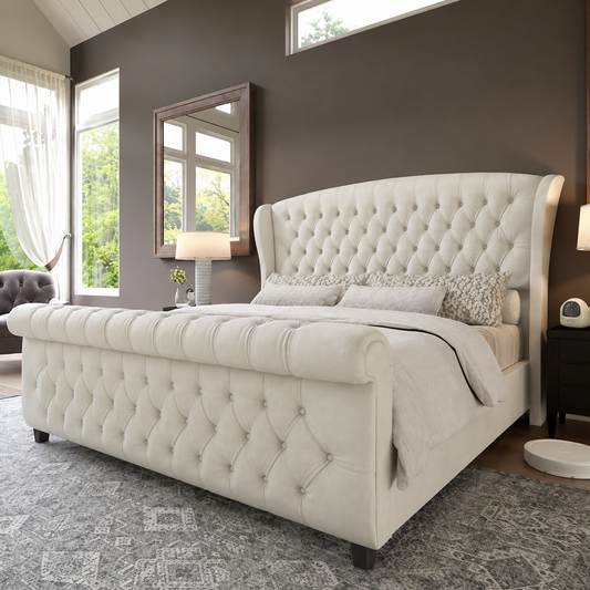Lucia Wingback Sleigh Bed Frame