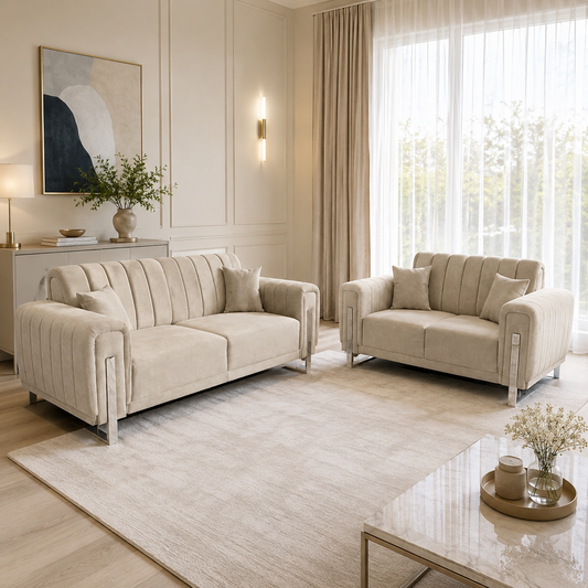 Rainsburg Linestyle Plush Velvet Sofa