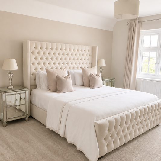 Patron Wingback Cream Bed Frame