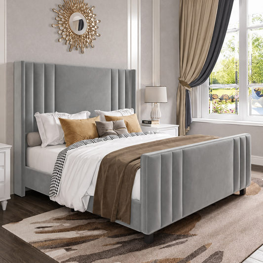 Mason Linestyle Wingback Bed Frame
