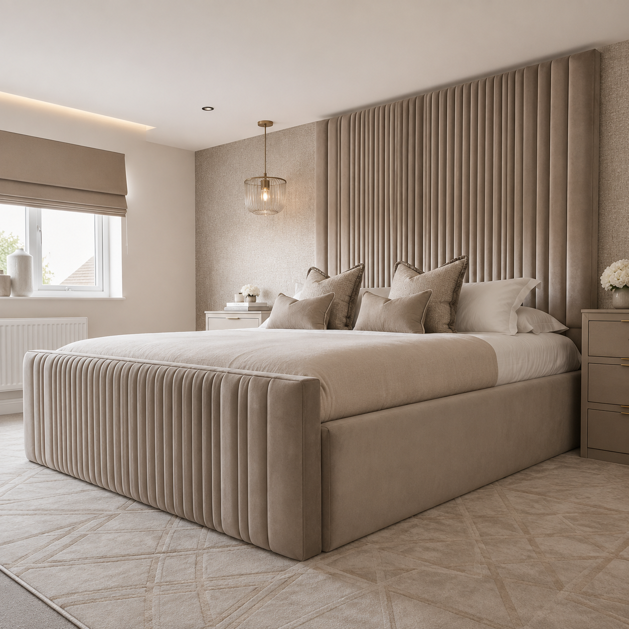 Bradley High End Bed Frame With Split Headboard