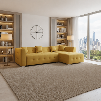 Notting Hill Sofa in Mustard Gold Plush Velvet Fabric