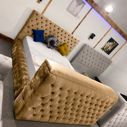 Vero Plush TV Bed Frame – Modern & Comfortable Upholstered Bed