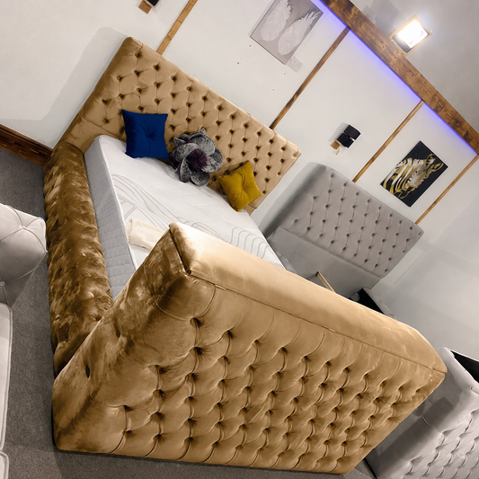 Vero Plush TV Bed Frame – Modern & Comfortable Upholstered Bed
