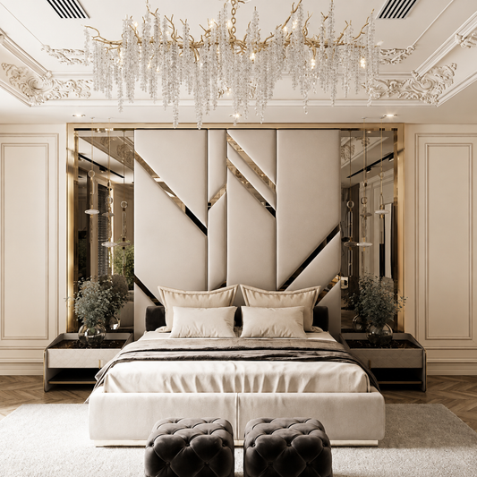 Patric Stylish High Headboard Bed frame