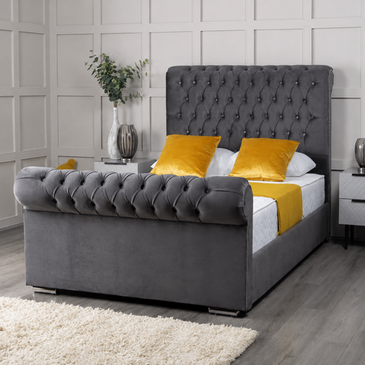 Lilia Cheterfield Sleigh Bed Frame