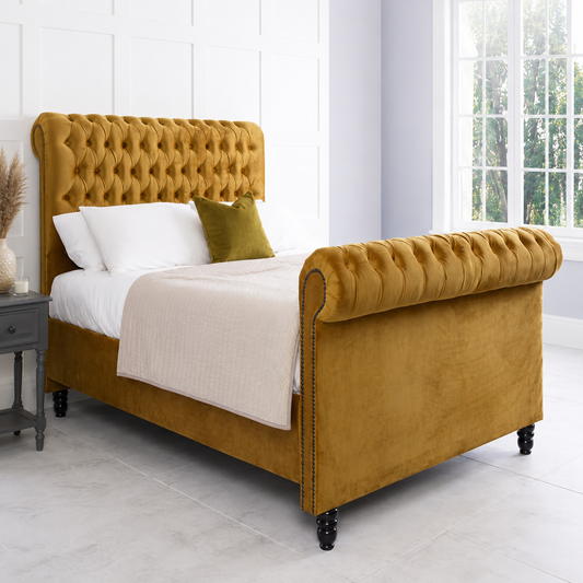 Simon Chesterfield Sleigh Bed Frame