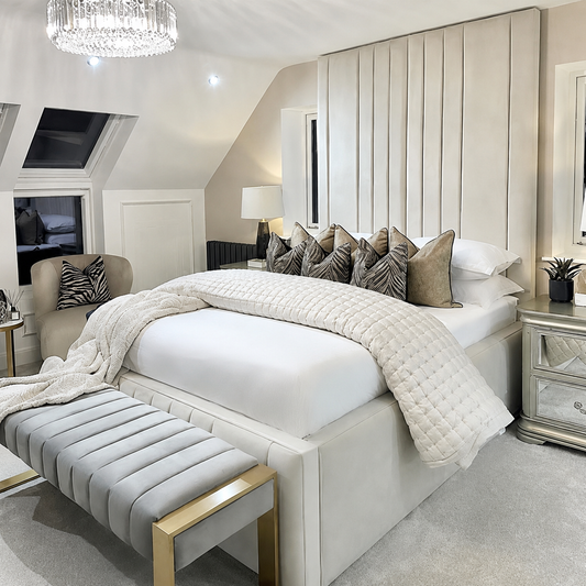 Andy Ceiling Headboard Bed With High Base