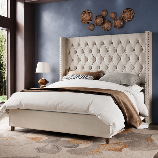 Marlow Chesterfield Winged Bed Frame