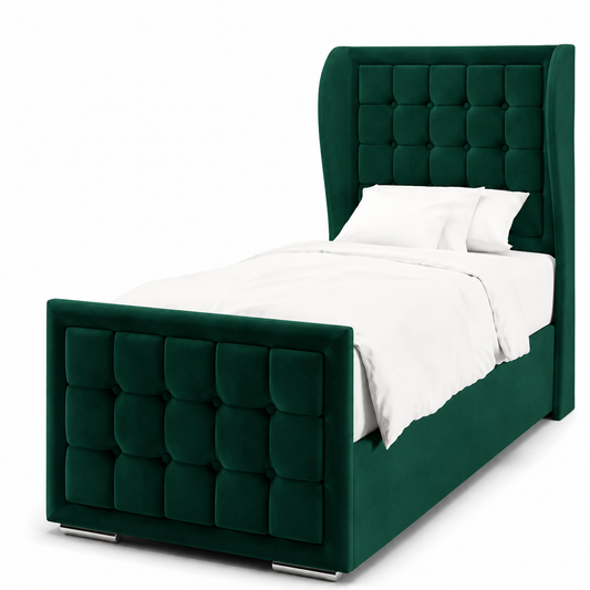 Micky Wings Kids Bed in Plush Velvet Fabric