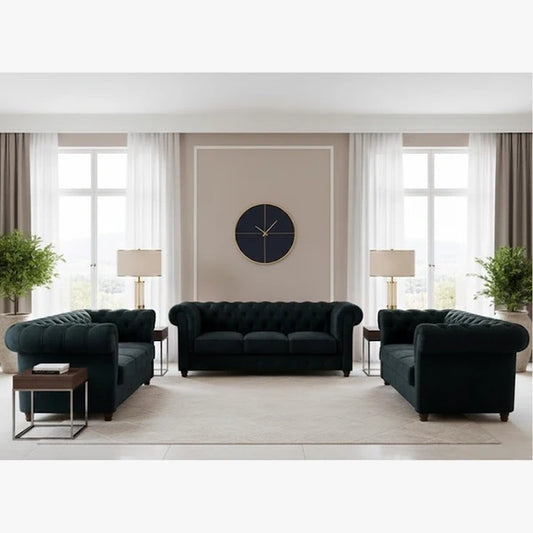 Gosford Sofa Set in Plush Velvet Fabric