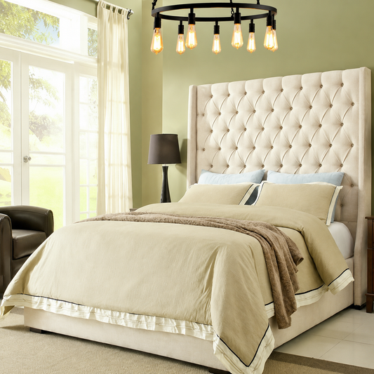 Ethena Chesterfield Winged Upholstered Bed Frame