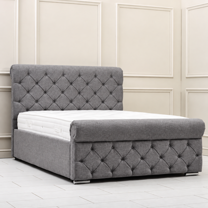 Roman Chesterfield Sleigh Bed Frame