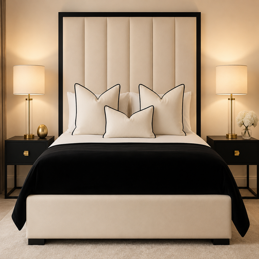 Sleepeaze Panel Upholstered Bed With Black Border