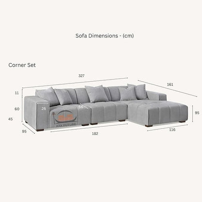 Leonard Right Hand Corner Group Sofa in Cloudy Grey Boucle (Right Hand)