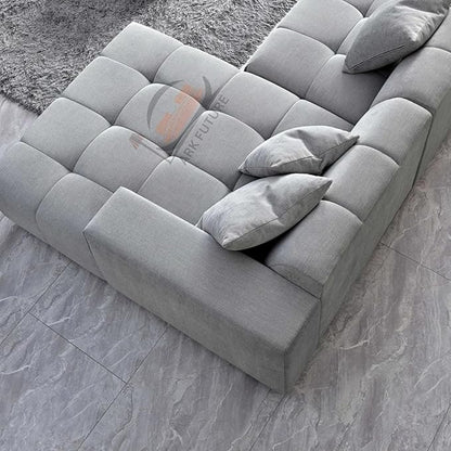 Leonard Right Hand Corner Group Sofa in Cloudy Grey Boucle (Right Hand)