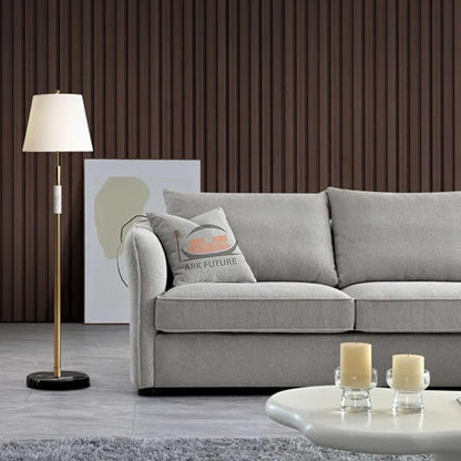 Rubin Corner Chaise Sofa - Pebble Boucle, Modern Curved Design & Stylish (Pebble)