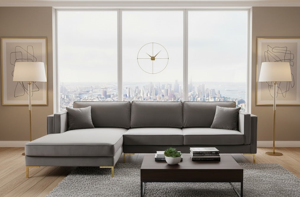 Radleigh Corner Sofa in Plush Velvet Fabric