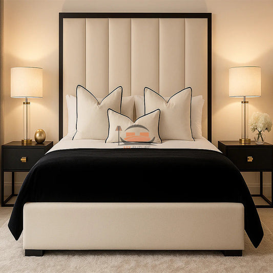 Sleepeaze Panel Upholstered Bed With Black Border