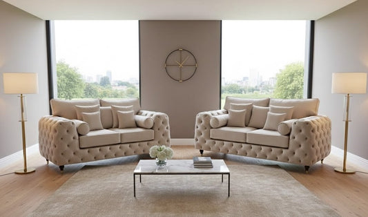 Royale Ashton Chesterfield 3+2 Seater Sofa Set in Plush Velvet