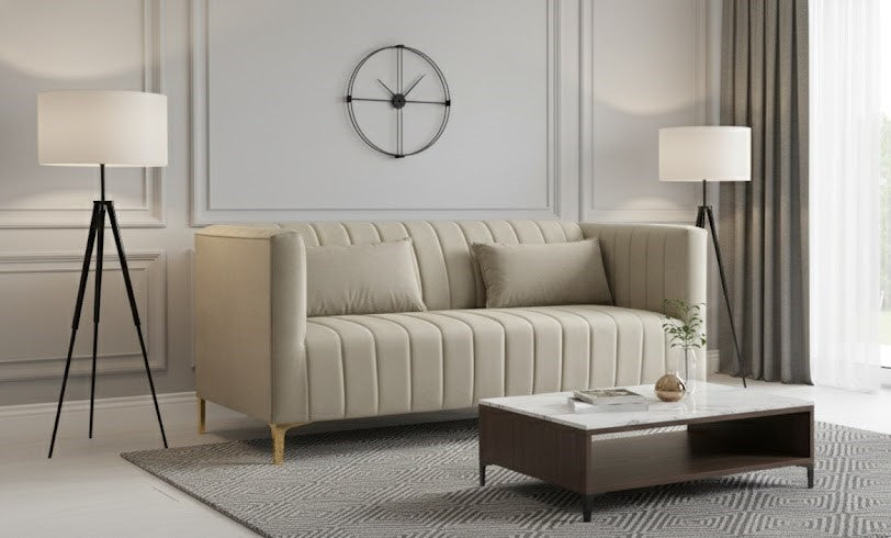 Alfy 3 Seater Sofa in Plush Velvet Fabric